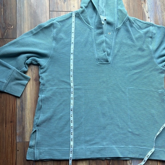 Athleta Women's Coaster Luxe Waffle Hoodie Minimalistic Blue Pullover Size M - Picture 8 of 11